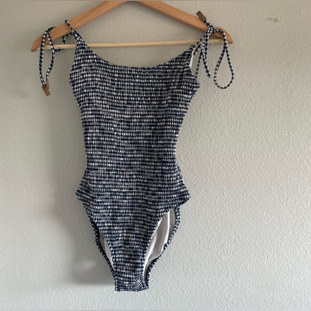 Sperry Blue & White Print One Piece Swimsuit | Size Small